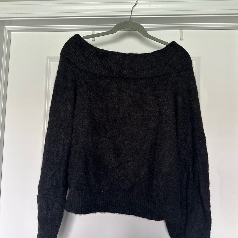 Women's Black Off-Shoulder Sweater